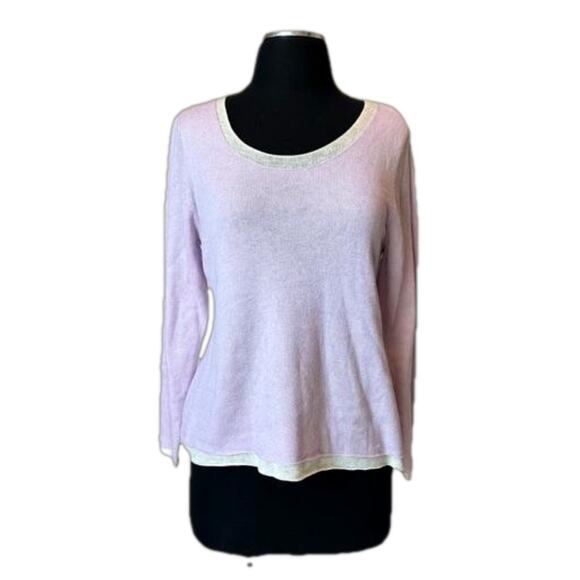 Eileen Fisher Double Layer Viscose Wool Web Hydra Scoop Neck Layered Top Size PM - Picture 1 of 14